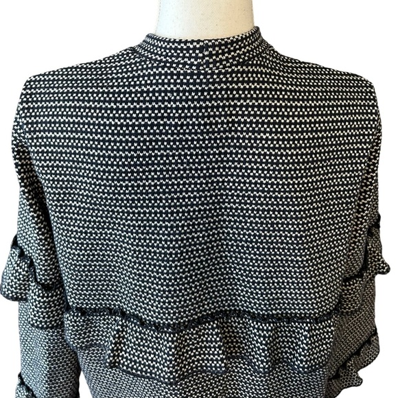 Jack by BB Dakota Womens Ready to Ruffle Knit Coat SZ Large in Deep Navy - Picture 6 of 10